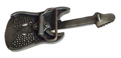 GUITAR WITH RHINESTONES METAL BELT BUCKLE/ HEBILLA DE GUITARA MUSIC