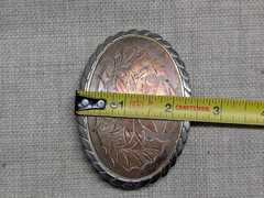 vintage DAISY belt buckle ENGRAVED western FLORAL western cowboy