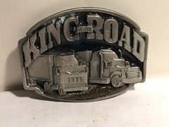 King of the Road Belt Buckle semi truck driver 1992 Siskiyou Buckle Co. USA Made