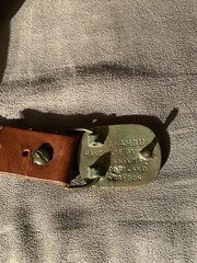Shambu Belt And Buckle. Flower design, light brown and very unique