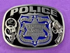 AMERICAS FINEST POLICE We Serve Protect Law Enforcement Commemorate Belt Buckle