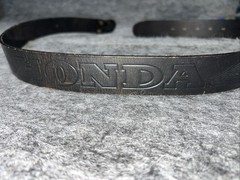 vtg 1983 Honda Motorcycle Brass Belt Buckle Biker 80s Round with belt 36 leather