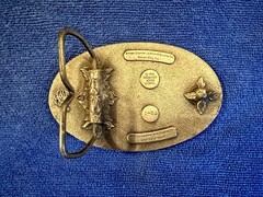Vintage Skiing Belt Buckle Brass 1976 Snow Cross Country Sports Aspen Vail