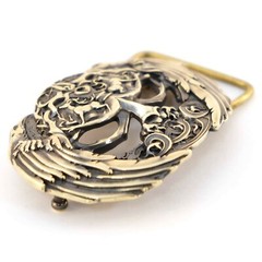 Brass belt buckle Yggdrasil, Scandinavian Nordic Celtic Norse mythology