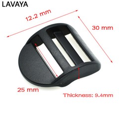 10pcs Ladder Lock Slider Plastic Buckles Belt Buckle Package Accessories Black