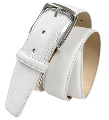 Valley View Classic Buckle Casual Belt Italian 38, W Smooth White