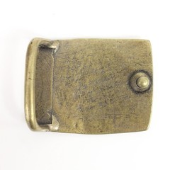 Rectangular Belt Buckle With Star Antique Brass Classic Timeless