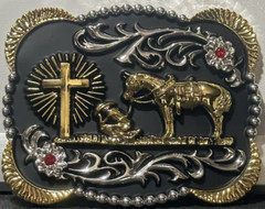 Western Belt Buckle Cowboy Praying Belt Buckle American West Hebilla Vaquera