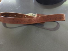 Justin Leather Belt Size 22 Brown Tooled Champion Buckle Western Rodeo 811BR GB3