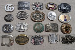 vintage LOT OF 20 belt buckles WESTERN brass metal cowboy 1970s 1980&rsquo;s 1990&rsquo;s