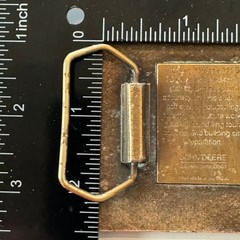 John Deere 550G TC Dozer Belt Buckle Vintage Brass Metal Bulldozer 1994