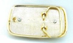 Gold Color Round Natural Black Onyx Cabochon Cab Gemstone Gem Belt Buckle EPBB58