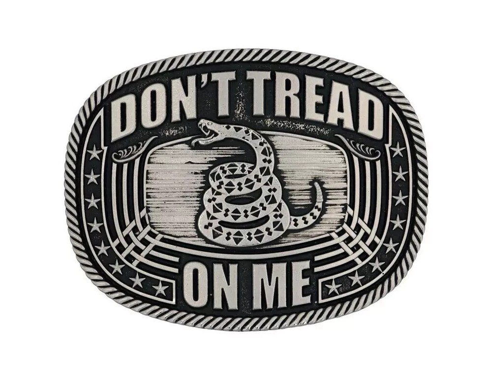 Montana Silversmiths Western Belt Buckle Don&rsquo;t Tread On Me Roped A903