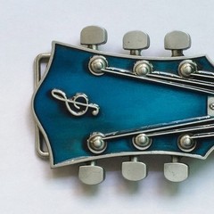 Cowboy Guitar Belt Buckle Metal Multi-color Drop-Oil Personality Belt Buckle