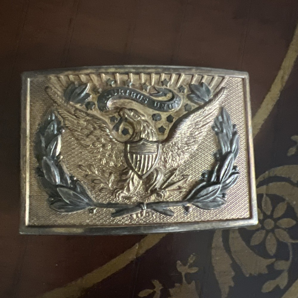 Vintage 1970s AHM 623 « E PLURIBUS UNUM » American Bald Eagle Brass Belt Buckle 3&Prime;