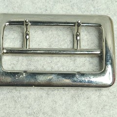 Sam Browne Belt Buckle Double Prong USA Heavy Duty 1.75 Inch Silver Tone