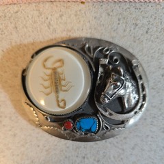 Scorpion Rodeo Belt Buckle Turquoise Coral HorseCowboy Country Western Wear
