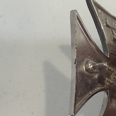 Silver Star Iron Cross Belt Buckle Silver Tone Made In USA Goth Grunge Moto FAIR