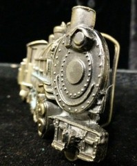 Vintage 1980 Belt Buckle Great American Buckle Co Train Steam Engine Signed #&rsquo;d