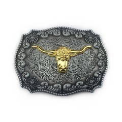 Cow Head Belt Buckle for Men- Western Rodeo Cowboy Large Belt Buckles Kirsite US