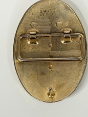 Western Plain Floral Belt Buckle Gold and Black Cowboy Cowgirl Rancher Style VTG