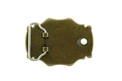 Southwest Western Patterns with Green Stone Oval Solid Brass Metal Belt Buckle