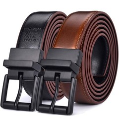 Beltox Men’s Belts Dress Casual Reversible 38-40, Black/Brown W Black Buckle