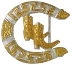 PAIR GOLDEN COWBOY BOOTS HORSESHOE METAL BELT BUCKLE COWBOY & WESTERN