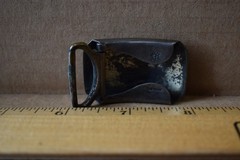 Antique Hickok Sterling Silver Belt Buckle Monogrammed « R » Used Ready 2 Wear