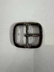 Solid Brass Polished Nickel Center Bar Belt Buckle Made in Italy Fits 1.10&Prime; Belt