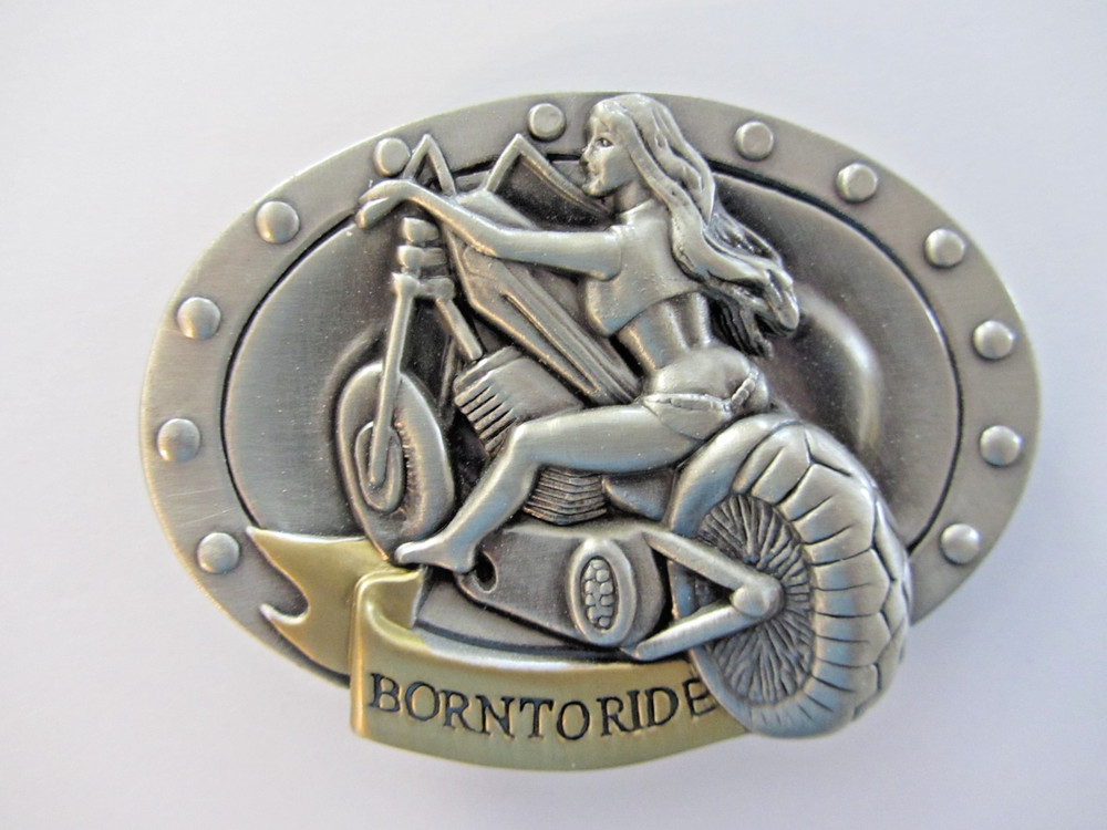 Born to Ride Pewter Belt Buckle Road to Glory Ride 2010 Bradford Exchange 115