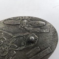 Masons Will Lay Anything Oval Mens Western Metal Belt Buckle Enamel Capt Hawks