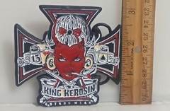 Vintage 2005 Mobtown King Kerosin 3&Prime; by 3&Prime; Metal Belt Buckle