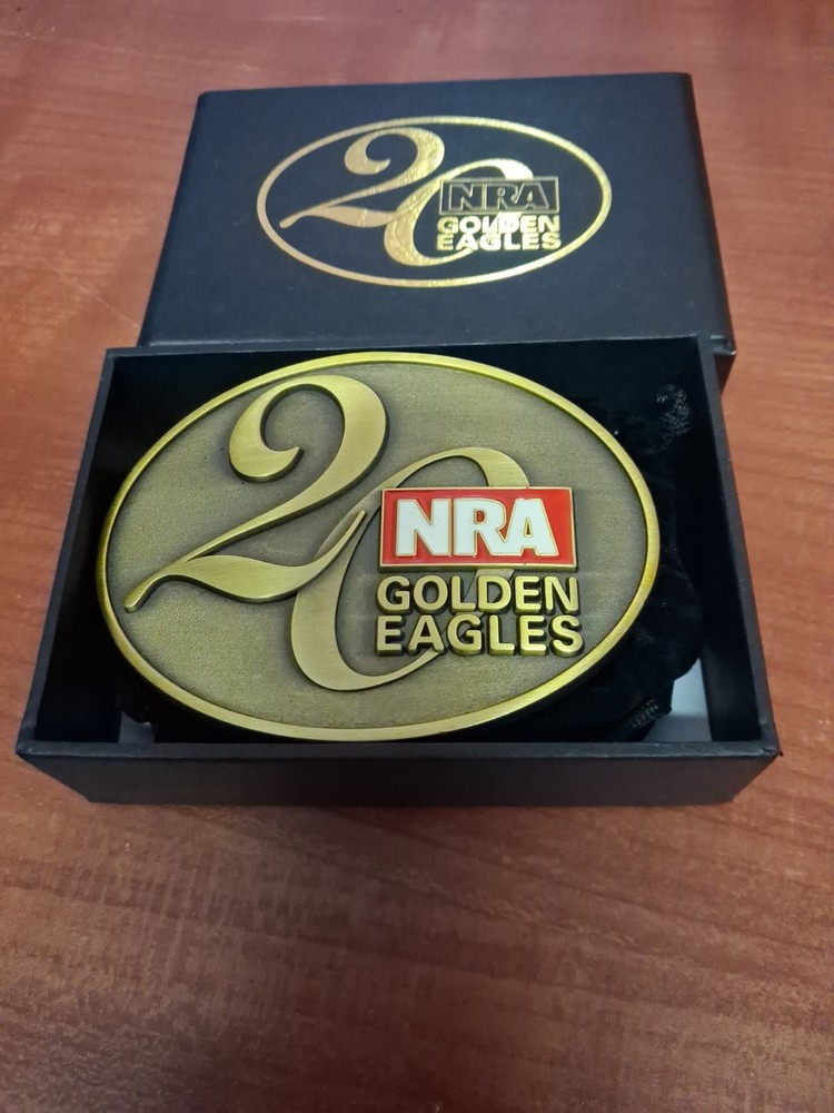 Vintage NRA Brass Golden Eagles Belt Buckle Commemorative Series NIB
