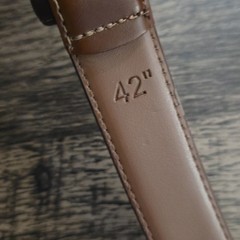 MIO MARINO Men&rsquo;s Brown Leather Belt 42&Prime; Silver Buckle