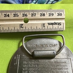 Vintage Indiana Metal Craft Bicentennial Drummer Belt Buckle 1776‑1976 Americana