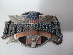 Live to Ride Motorcycle Belt Buckle Rhinestones Eagle Wings Father&rsquo;s Day Gift