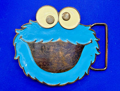 Sesame Street 2009 Cookie Monster Blue Muppet Character Belt Buckle