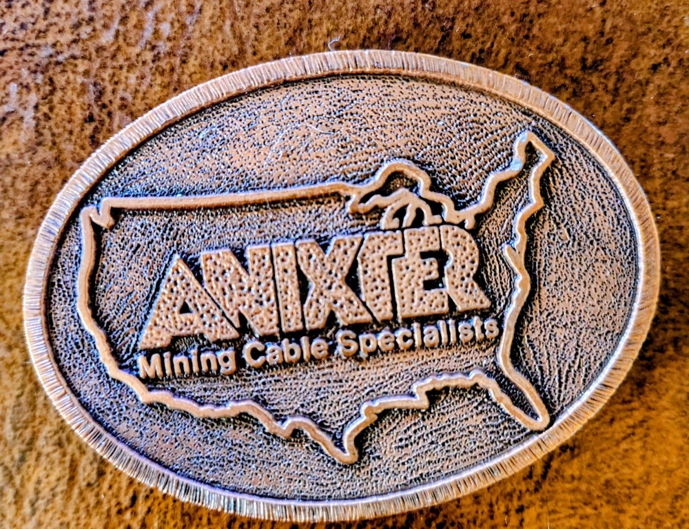 Anixter Mining Cable Specialists Trademark Logo Belt Buckle USA Industrial IL