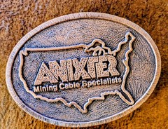 Anixter Mining Cable Specialists Trademark Logo Belt Buckle USA Industrial IL