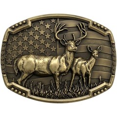 Western Belt Buckles for Men Cowboy Belt Buckle American Patriotic Belt, Deer