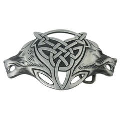 VIGOROSO Men Gothic Funny Lovely Celtic Wild Wolf Fox Double Head Belt Buckle