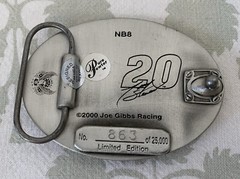 Tony Stewart NASCAR Belt Buckle Pewter Limited Edition Racing 2000 Silver Orange