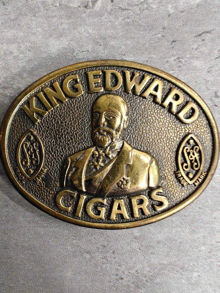 Vintage King Edward Cigars Belt Buckle