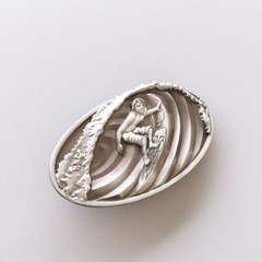 Vintage Style 3D Surfing Play Boy Oval Belt Buckle Gurtelschnalle