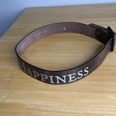Rare VTG Peace Love Happiness Hippie Belt Boho Leather Unisex Dillon Rogers Read