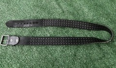 VTG 90s Manzoor Leather 3 Row Pyramid 1/2” Studded Belt Mens XL USA Made