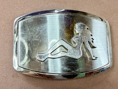 Mud Flap Sexy Girl Woman Silhouette Figure Silver Tone Trucker Biker Belt Buckle