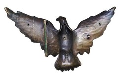 Large Vintage Solid Bronze Eagle Belt Buckle – Hand Cast Bronze Buckle, 16…
