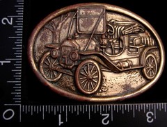 LK14154 COOL VINTAGE AVON ***MODEL T*** OVAL SHAPE BRASSTONE BELT BUCKLE